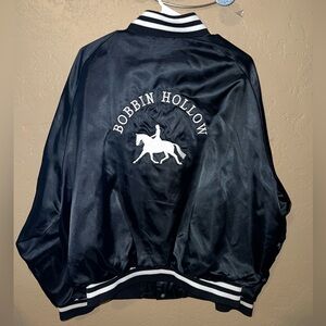 Vintage Black Bobbin Hollow Bomber Jacket